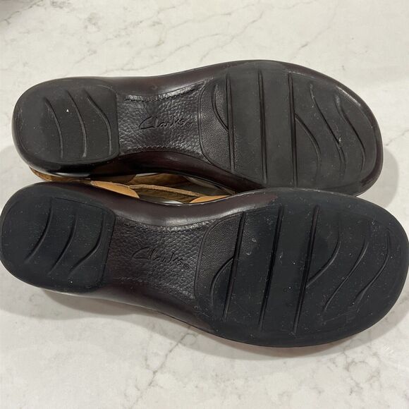 Clarks Womens Bendables Leather Comfort Sandals Light Brown Slingback Sz 10 - Picture 9 of 12